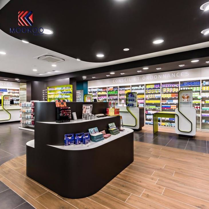 Factory Price Retail Drug Store Interior Decoration Showcase